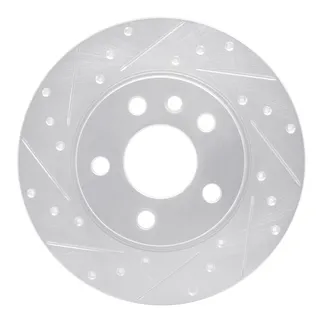 R1 Concepts EDZ-74044L Brake Rotor Drilled and Slotted Silver